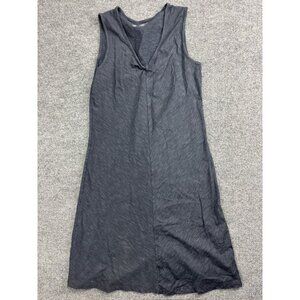 Horny Toad Dress Women's Small Blue Short Cap Sleeve Midi Cotton V Neck
